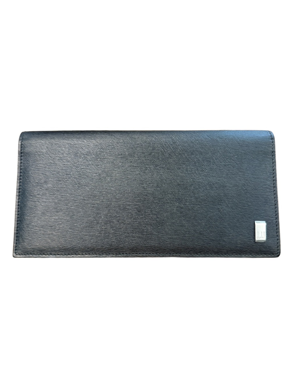 Dunhill Black Cadogan Leather Long Wallet with Silver Logo Made in Italy